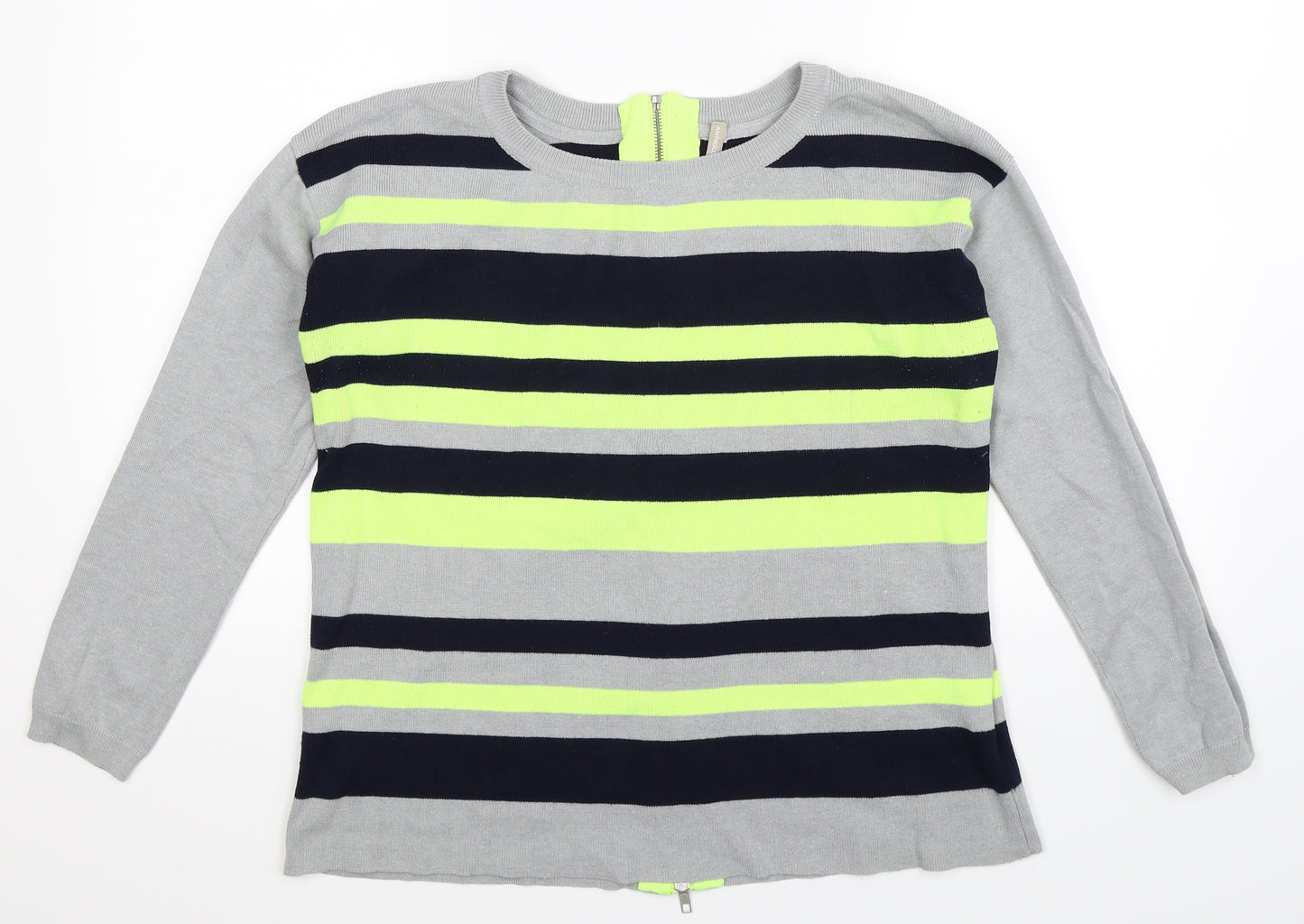Anthology Womens Multicoloured Striped Knit Pullover Jumper Size 14