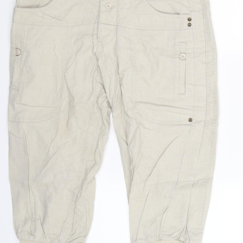 VERO MODA Womens Beige   Cropped Trousers Size 32 in L20 in