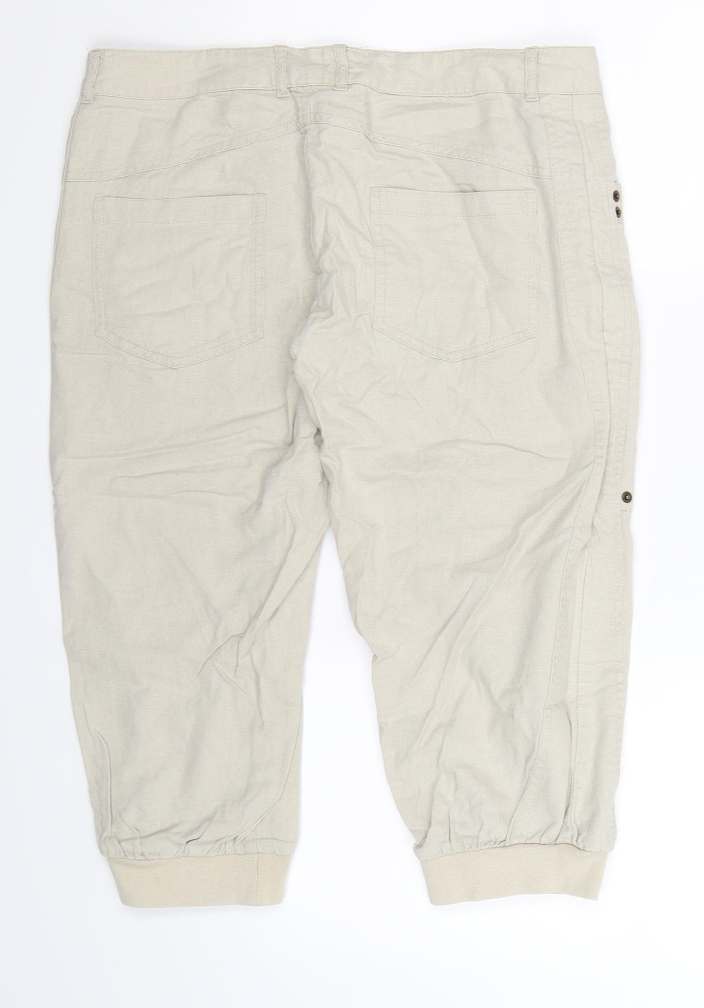 VERO MODA Womens Beige   Cropped Trousers Size 32 in L20 in