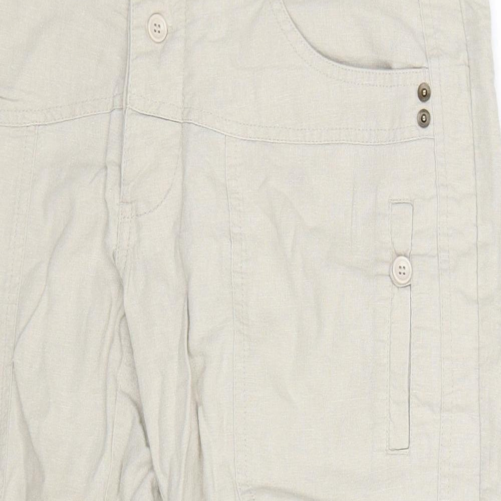 VERO MODA Womens Beige   Cropped Trousers Size 32 in L20 in