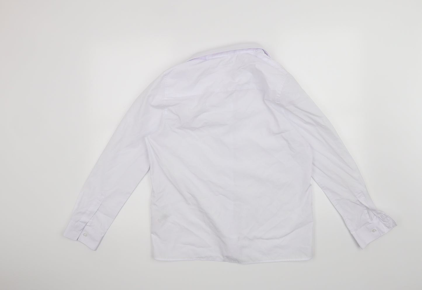 M&S Boys White   Basic Dress Shirt Size 14-15 Years  - School shirt