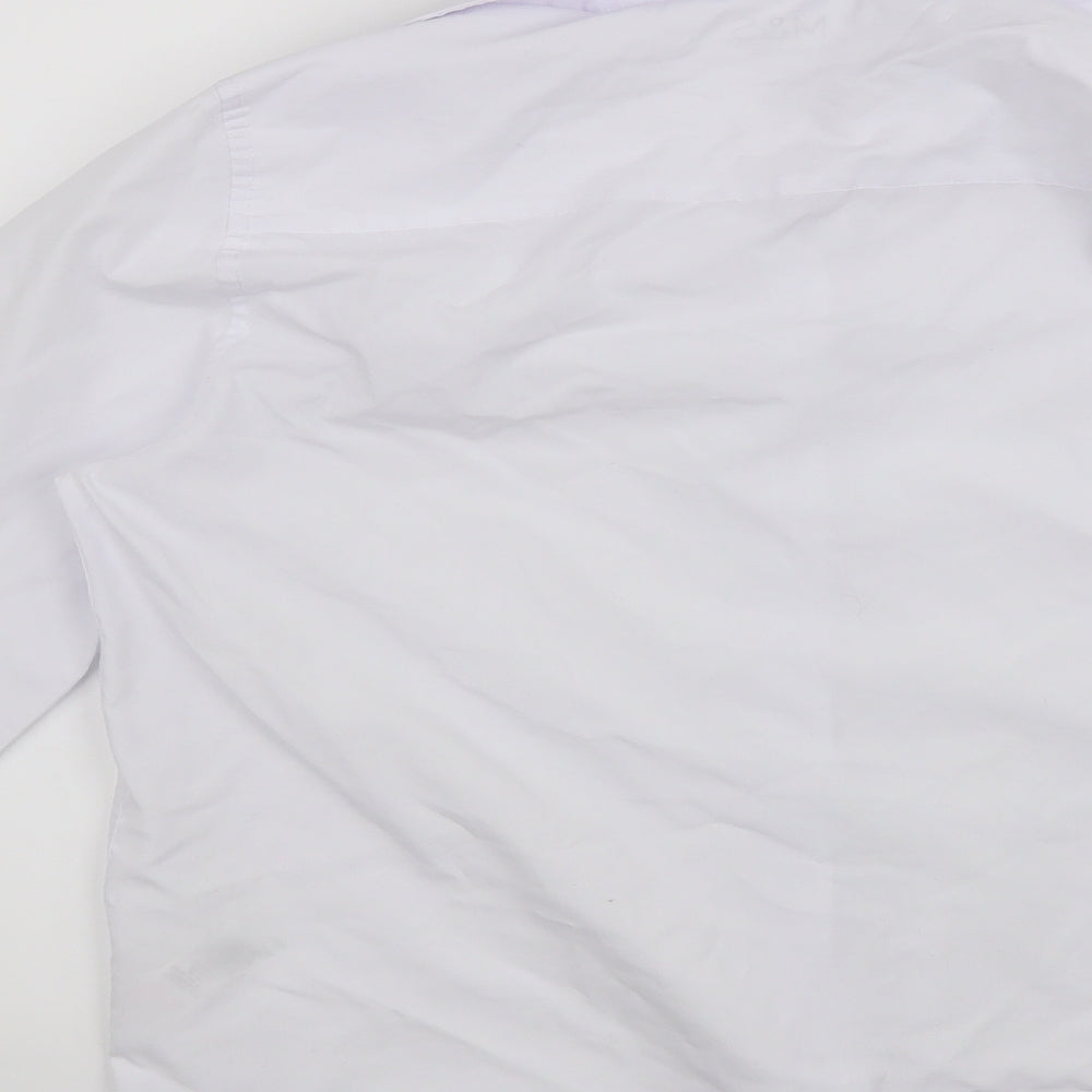 M&S Boys White   Basic Dress Shirt Size 14-15 Years  - School shirt