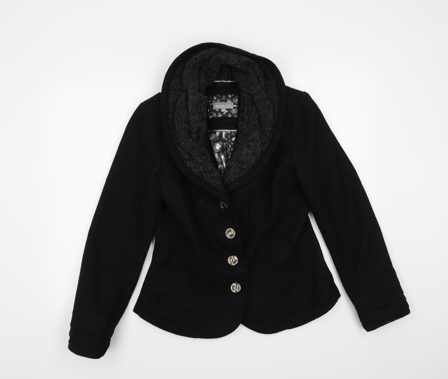 Per Una Womens Black   Jacket Coat Size 12