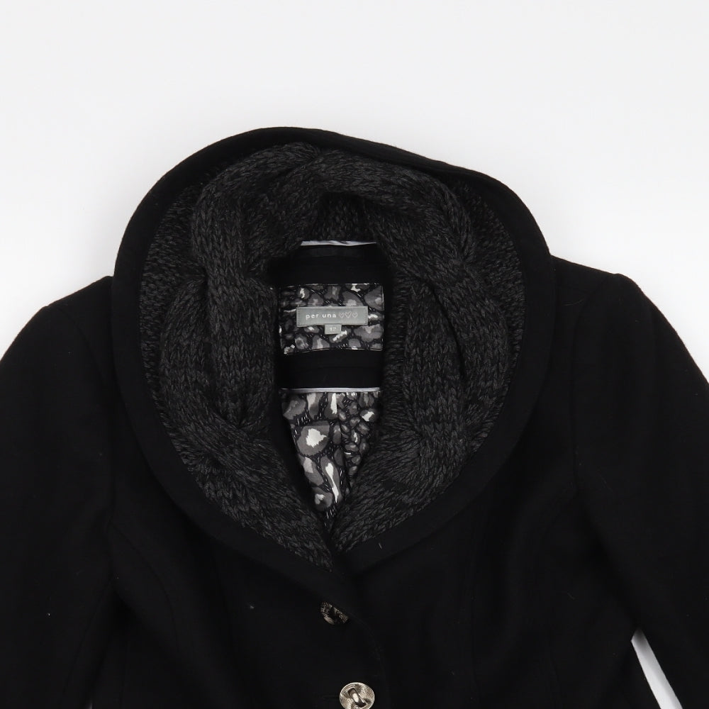 Per Una Womens Black   Jacket Coat Size 12
