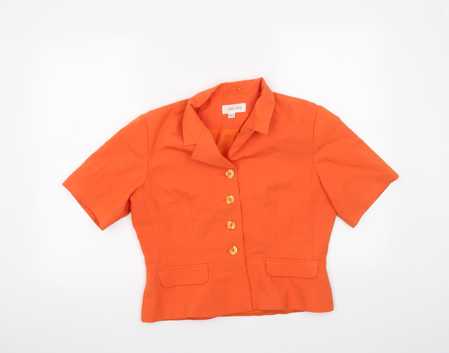 Escape Womens Orange   Basic Button-Up Size 14