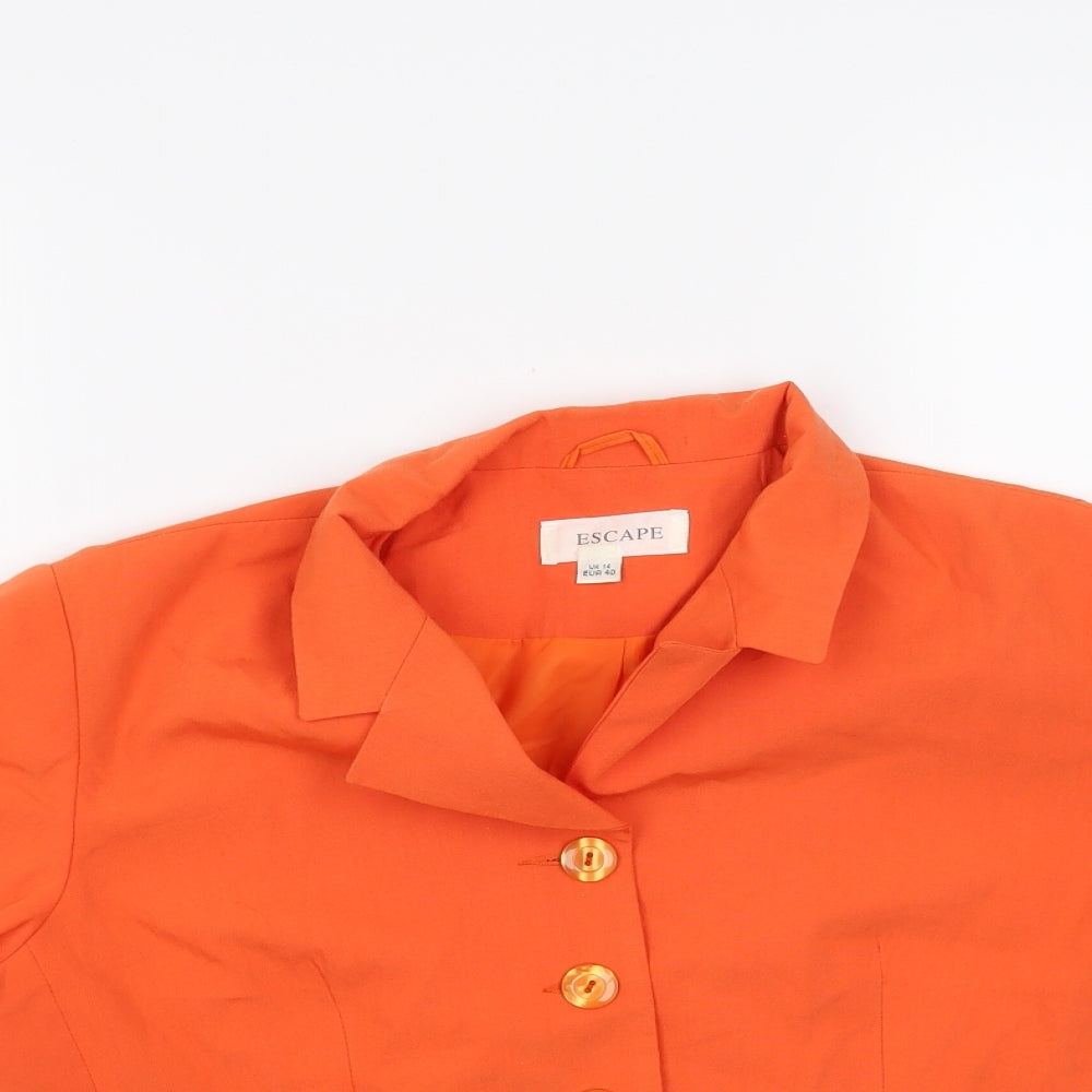 Escape Womens Orange   Basic Button-Up Size 14