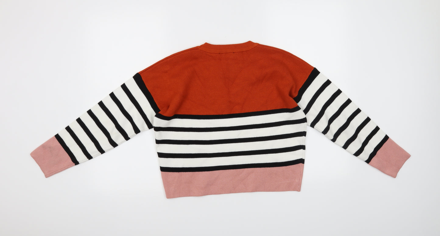 New Look Girls Black Striped  Pullover Jumper Size 12-13 Years