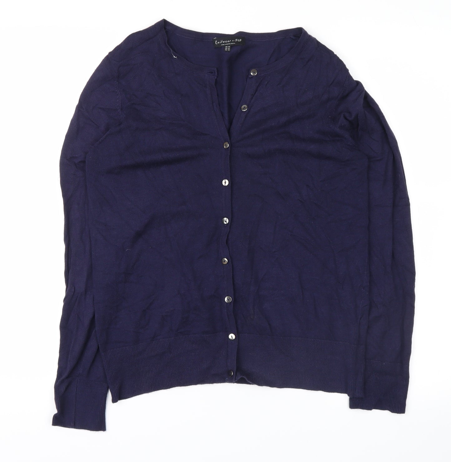 F&F Womens Blue   Cardigan Jumper Size 14