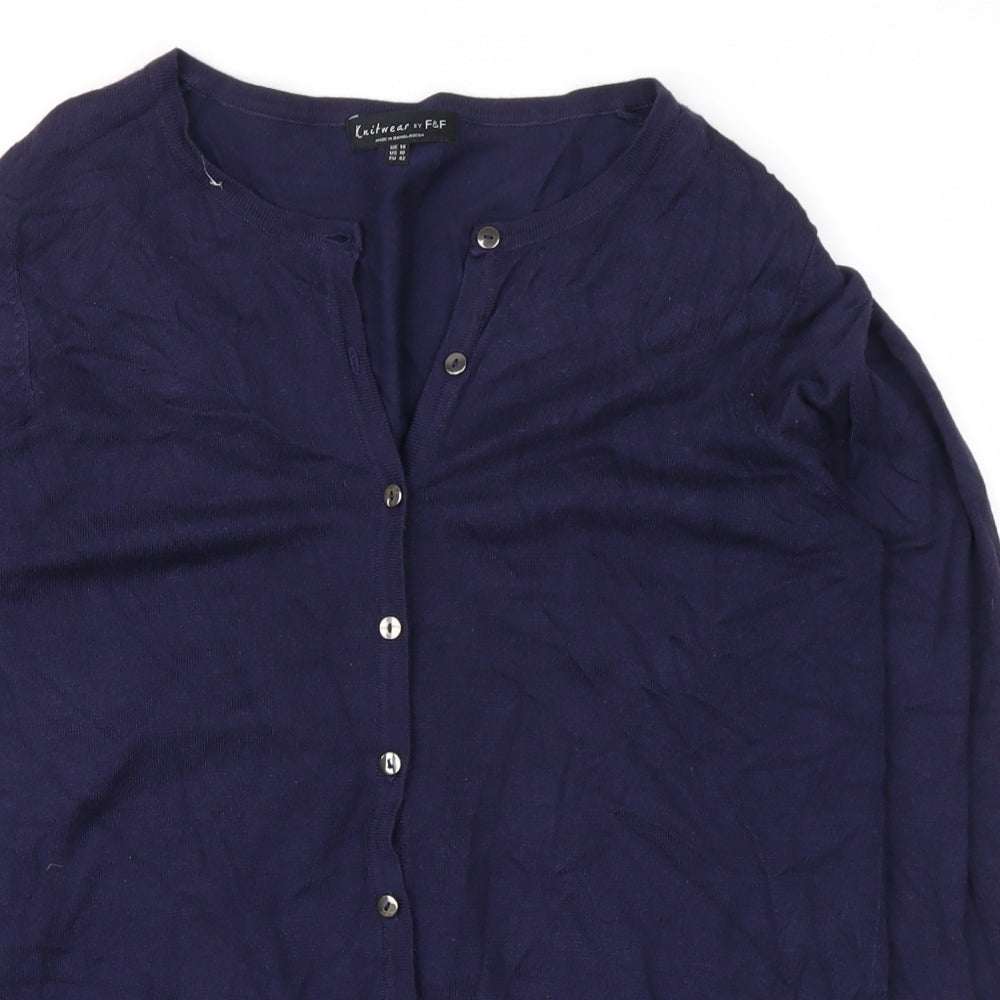 F&F Womens Blue   Cardigan Jumper Size 14
