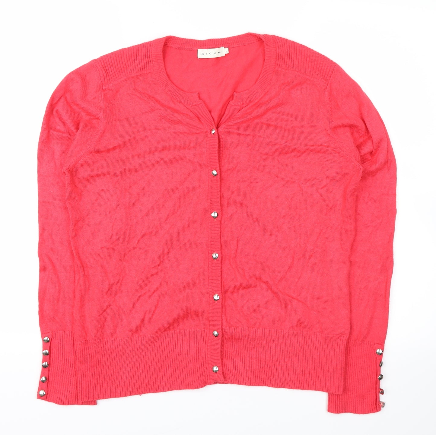 micha Womens Pink   Cardigan Jumper Size L