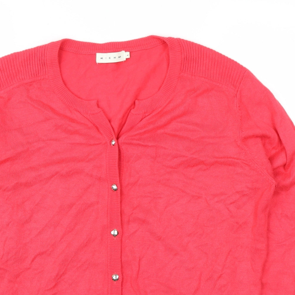 micha Womens Pink   Cardigan Jumper Size L