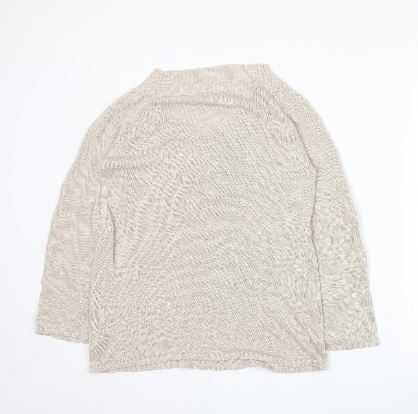 Lakeland Womens Beige  Knit Pullover Jumper Size 14
