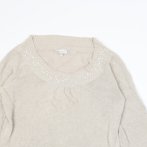 Lakeland Womens Beige  Knit Pullover Jumper Size 14
