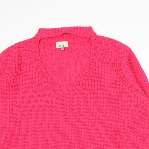 Lottie Womens Pink  Knit Pullover Jumper Size 12