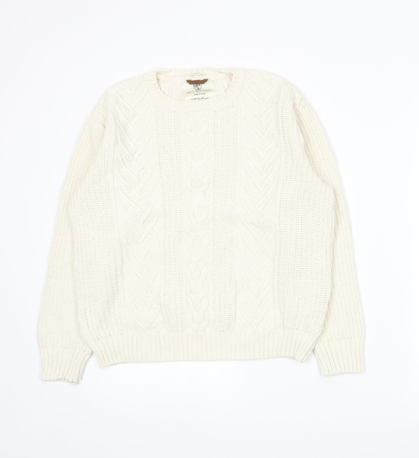 Zara Boys Ivory  Knit Pullover Jumper Size 11-12 Years