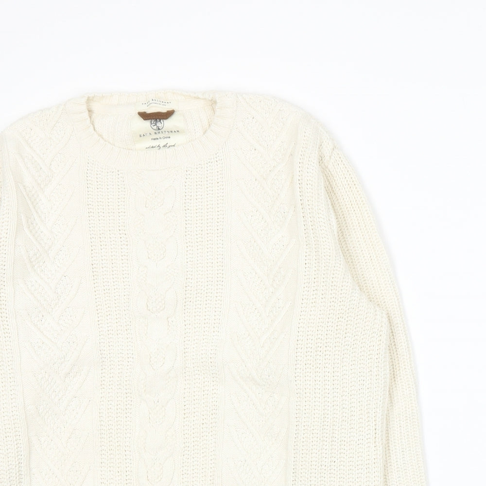 Zara Boys Ivory  Knit Pullover Jumper Size 11-12 Years