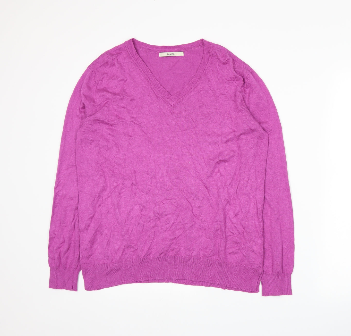 George Womens Purple  Knit Pullover Jumper Size 16