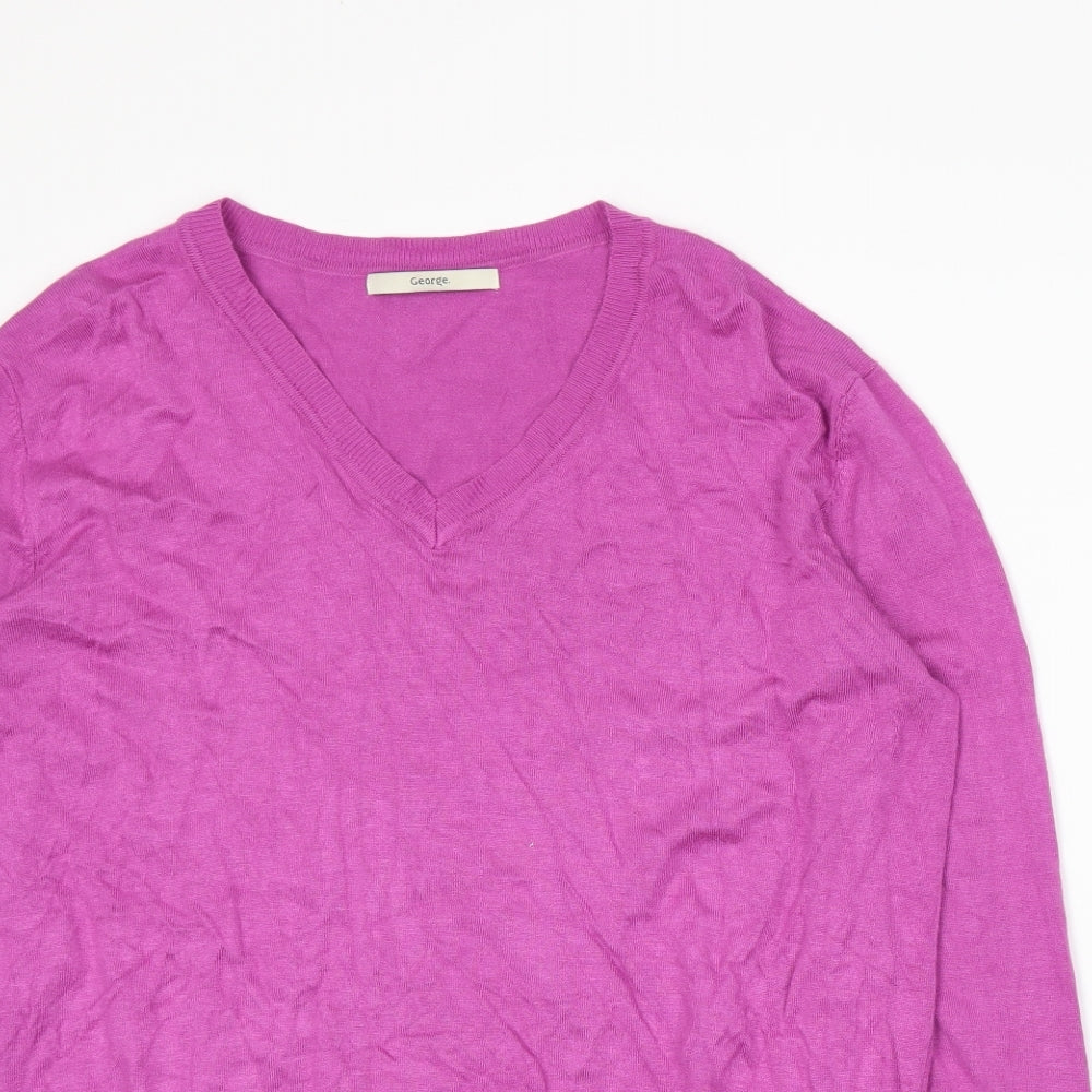 George Womens Purple  Knit Pullover Jumper Size 16