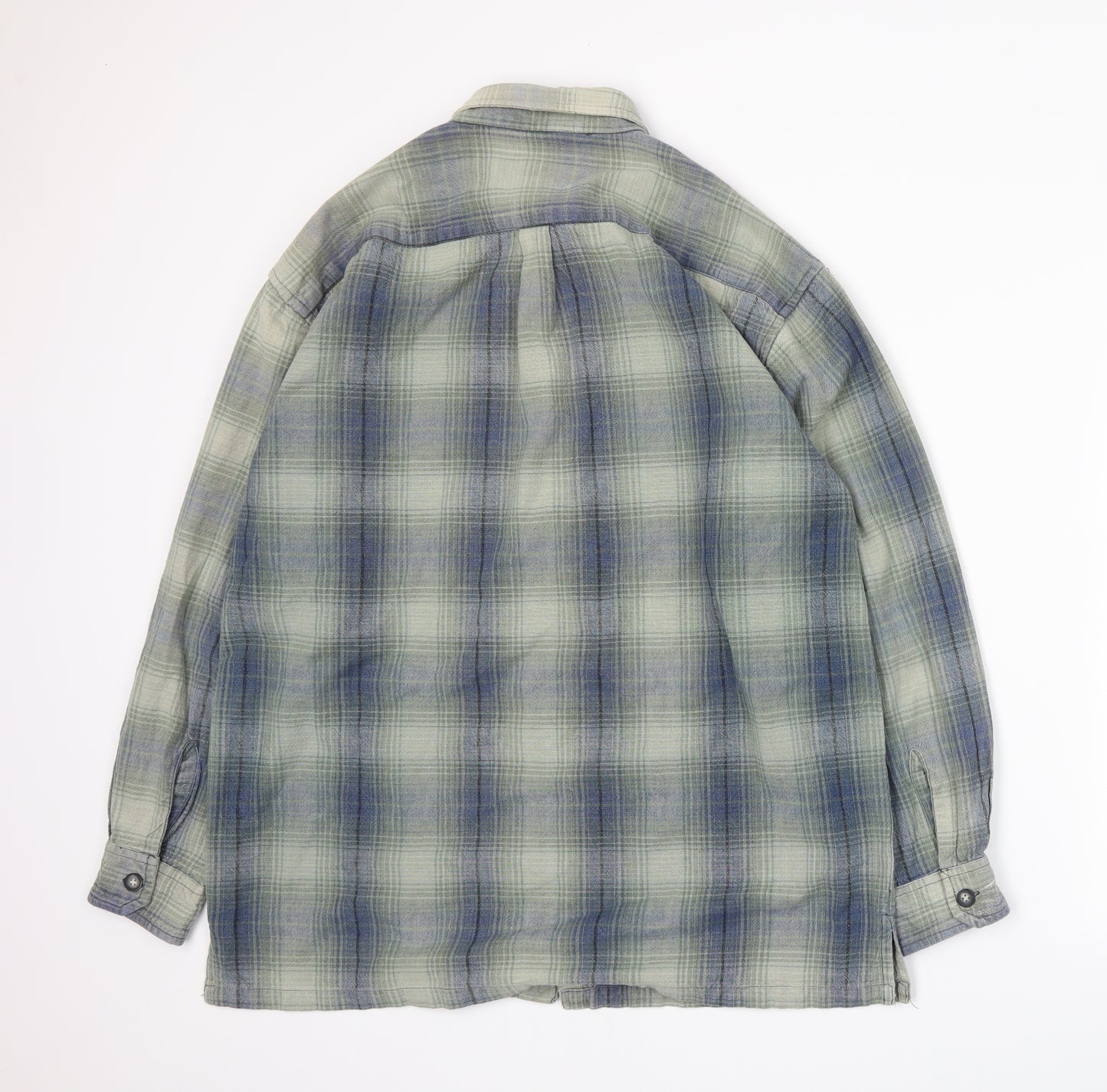 Shah Safari, Inc. Mens Green Plaid   Button-Up Size M