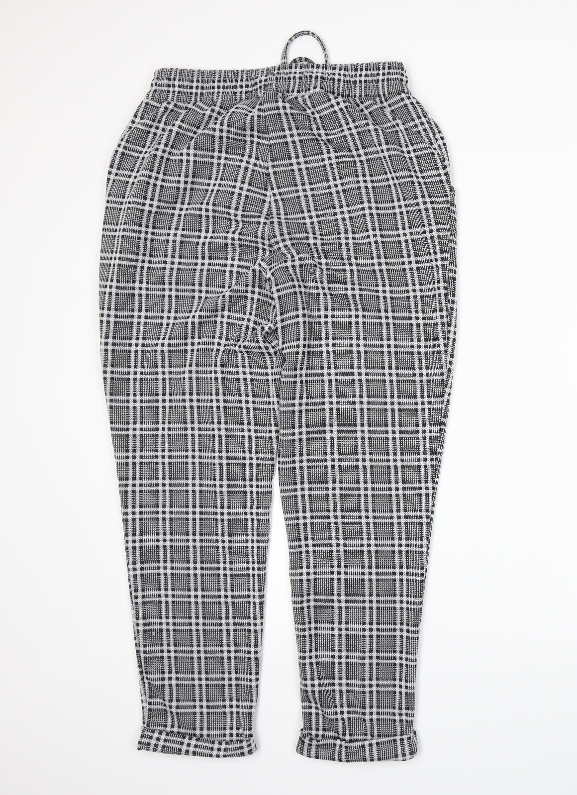 Primark Womens Grey Plaid  Trousers  Size 14 L25 in