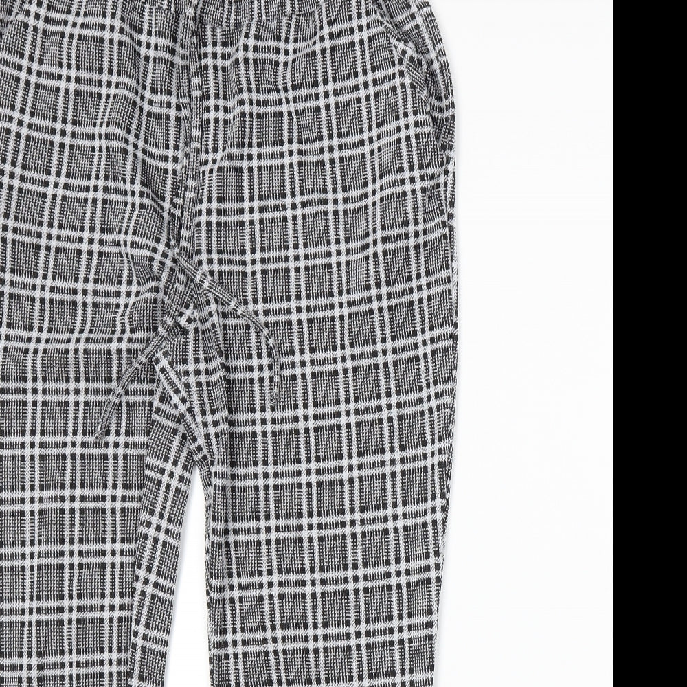 Primark Womens Grey Plaid  Trousers  Size 14 L25 in