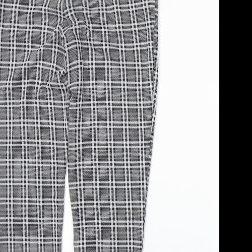Primark Womens Grey Plaid  Trousers  Size 14 L25 in