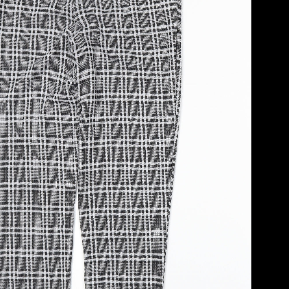 Primark Womens Grey Plaid  Trousers  Size 14 L25 in