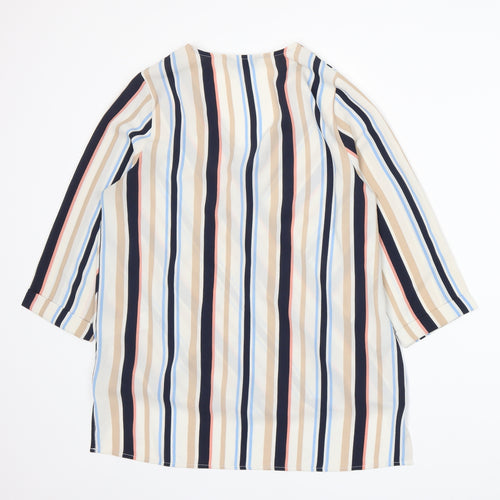 New Look Womens Multicoloured Striped  Basic Blouse Size 8