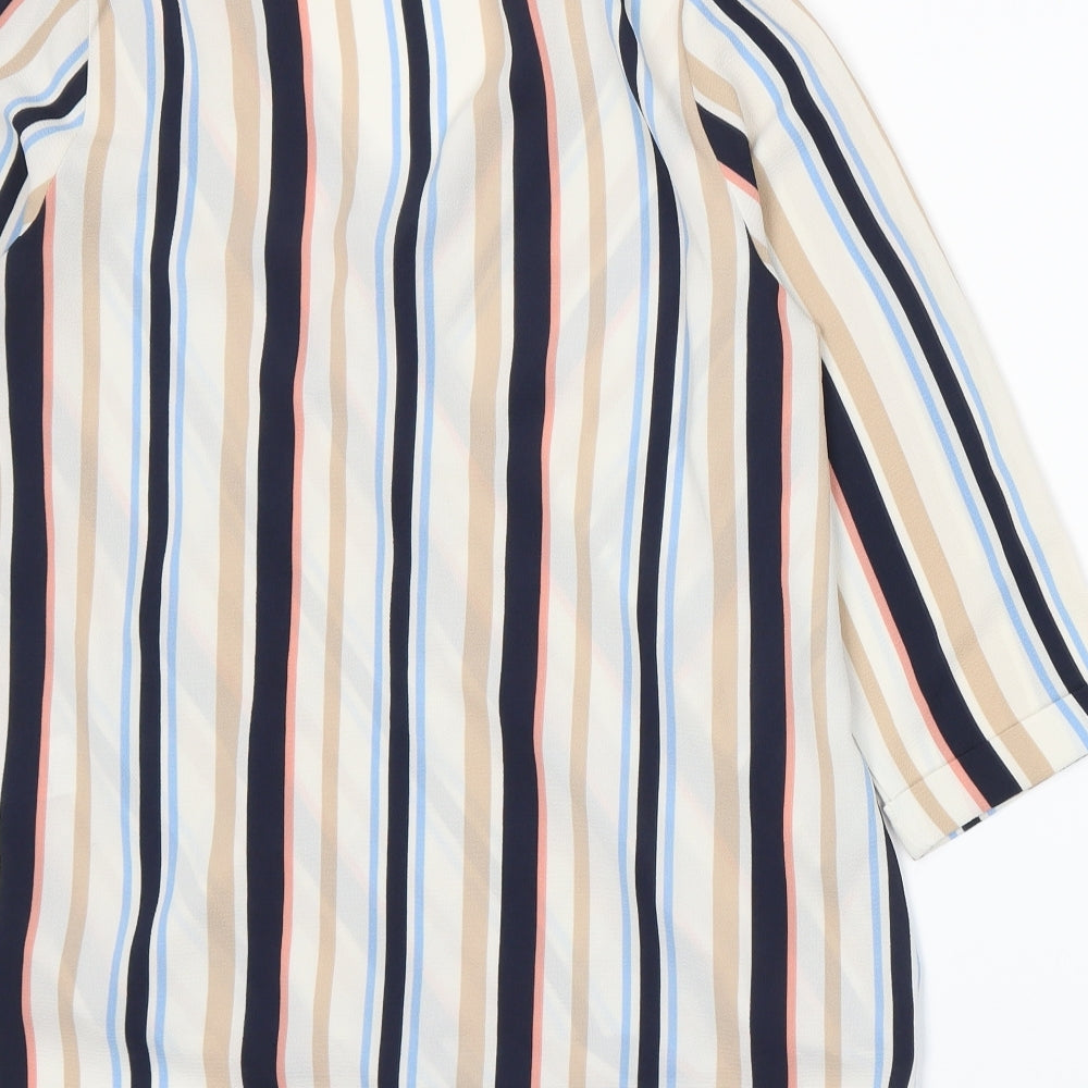 New Look Womens Multicoloured Striped  Basic Blouse Size 8