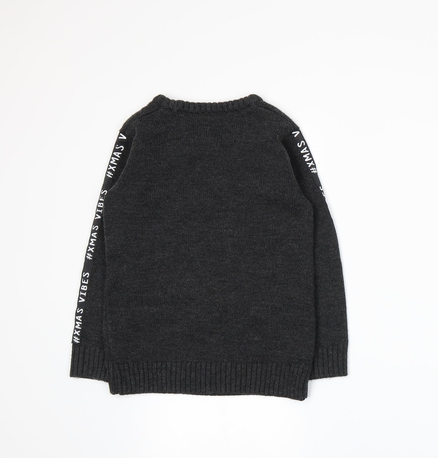 George Boys Grey  Knit Pullover Jumper Size 6-7 Years