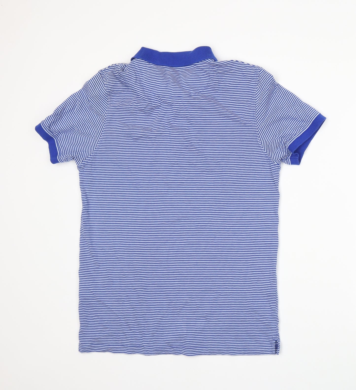Lyle & Scott Mens Blue Striped   Polo Size M