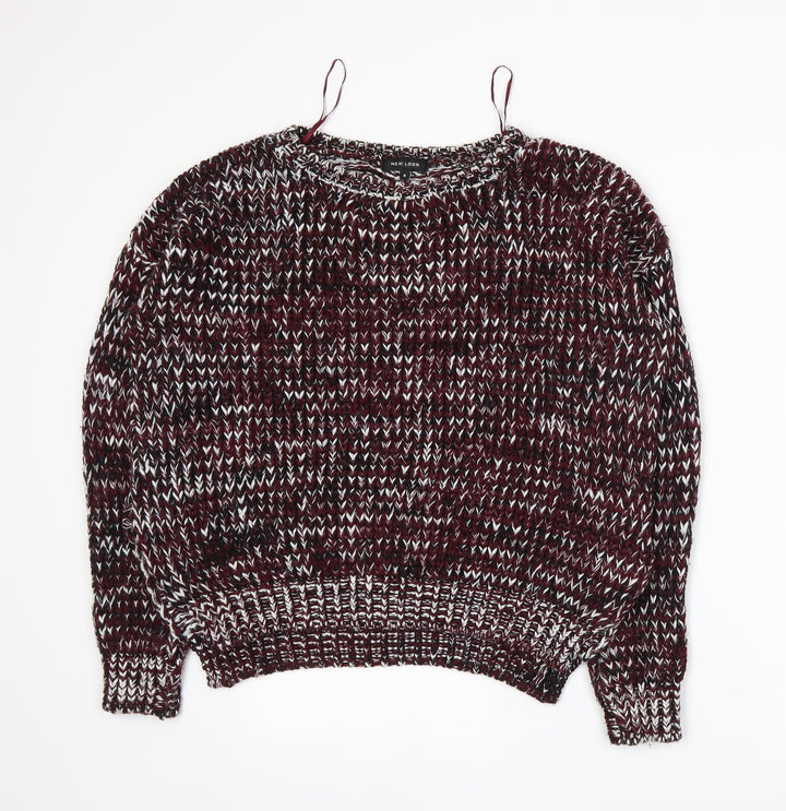 New Look Womens Red Knit Pullover Jumper Size S