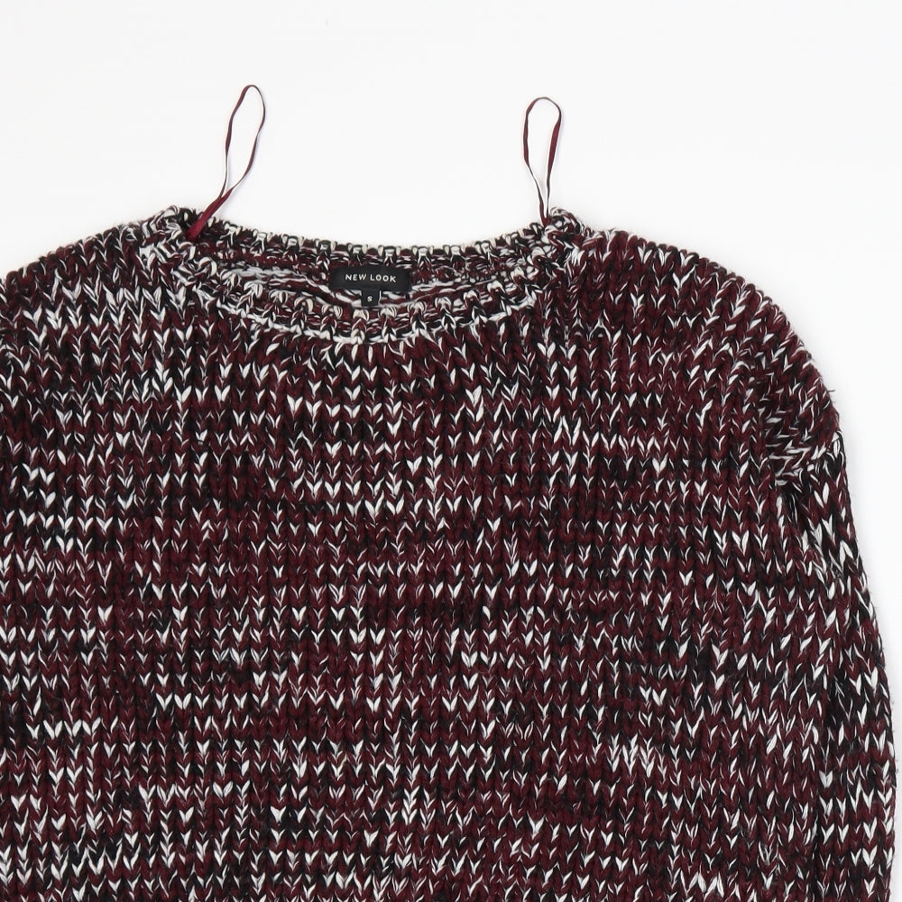 New Look Womens Red  Knit Pullover Jumper Size S