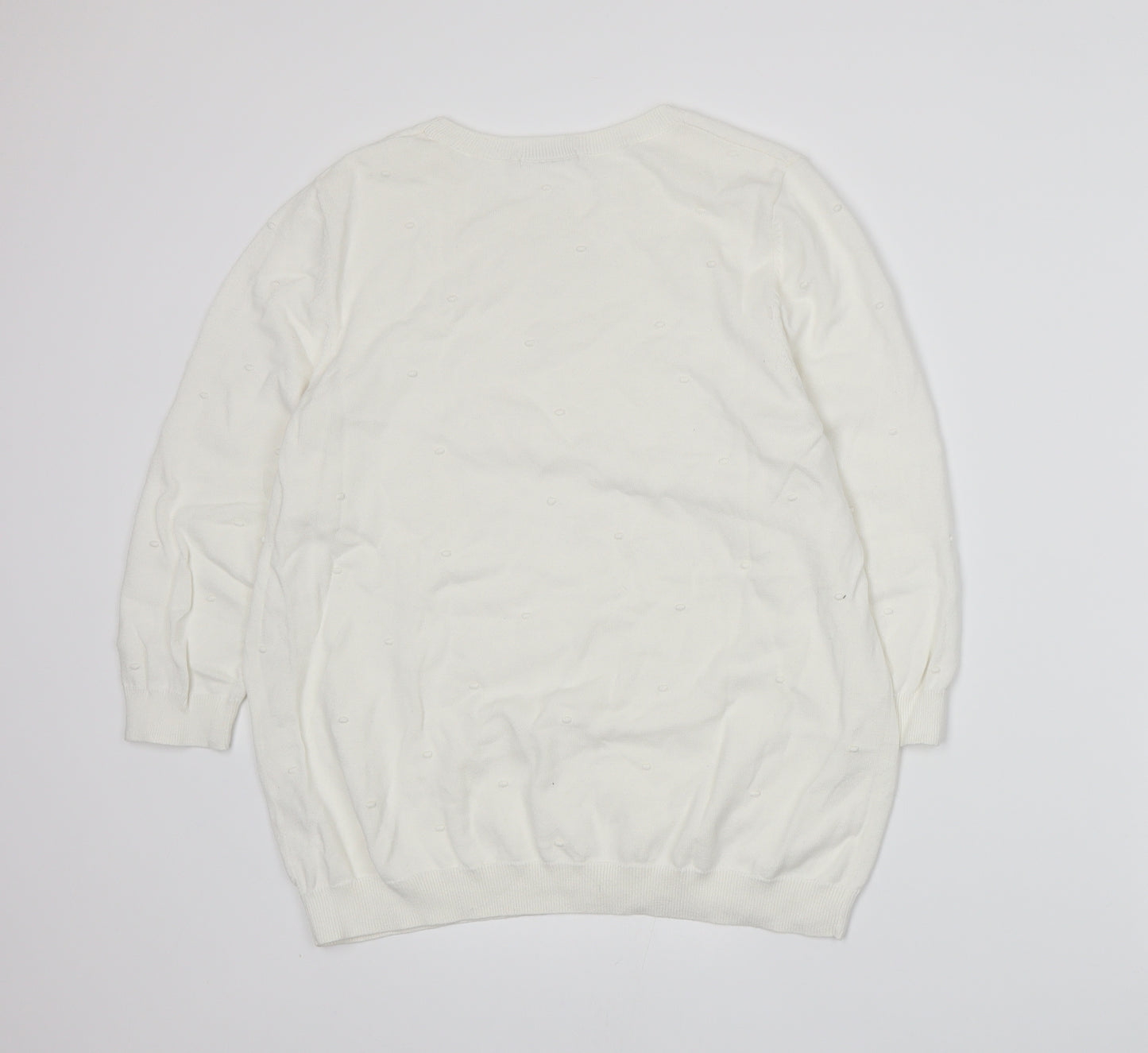 TU Womens White  Knit Pullover Jumper Size 16