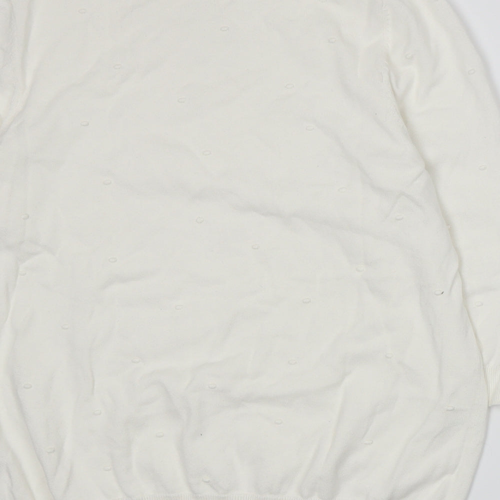 TU Womens White  Knit Pullover Jumper Size 16