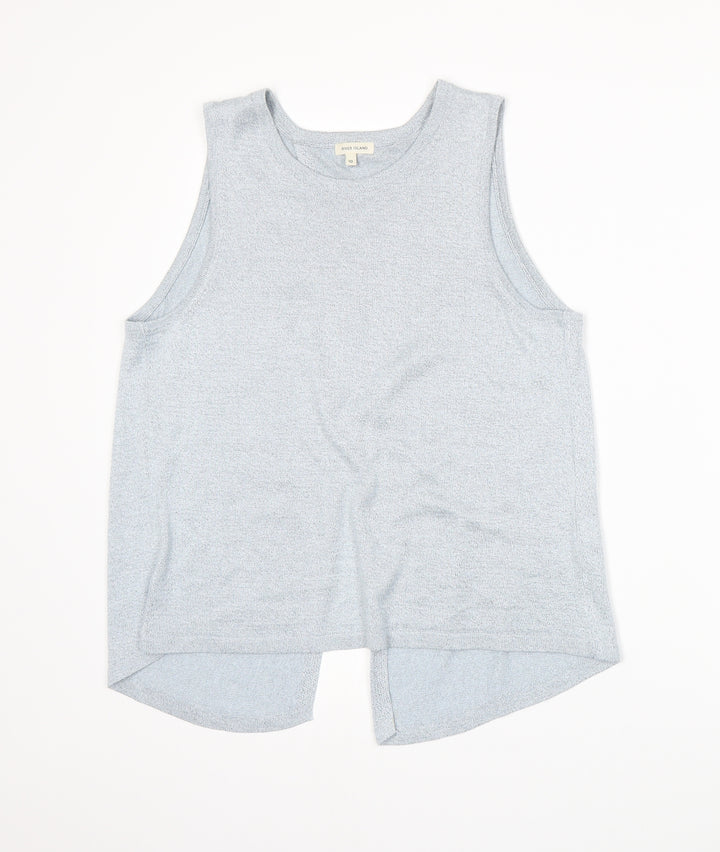 River Island Womens Blue  Knit Vest Jumper Size 10