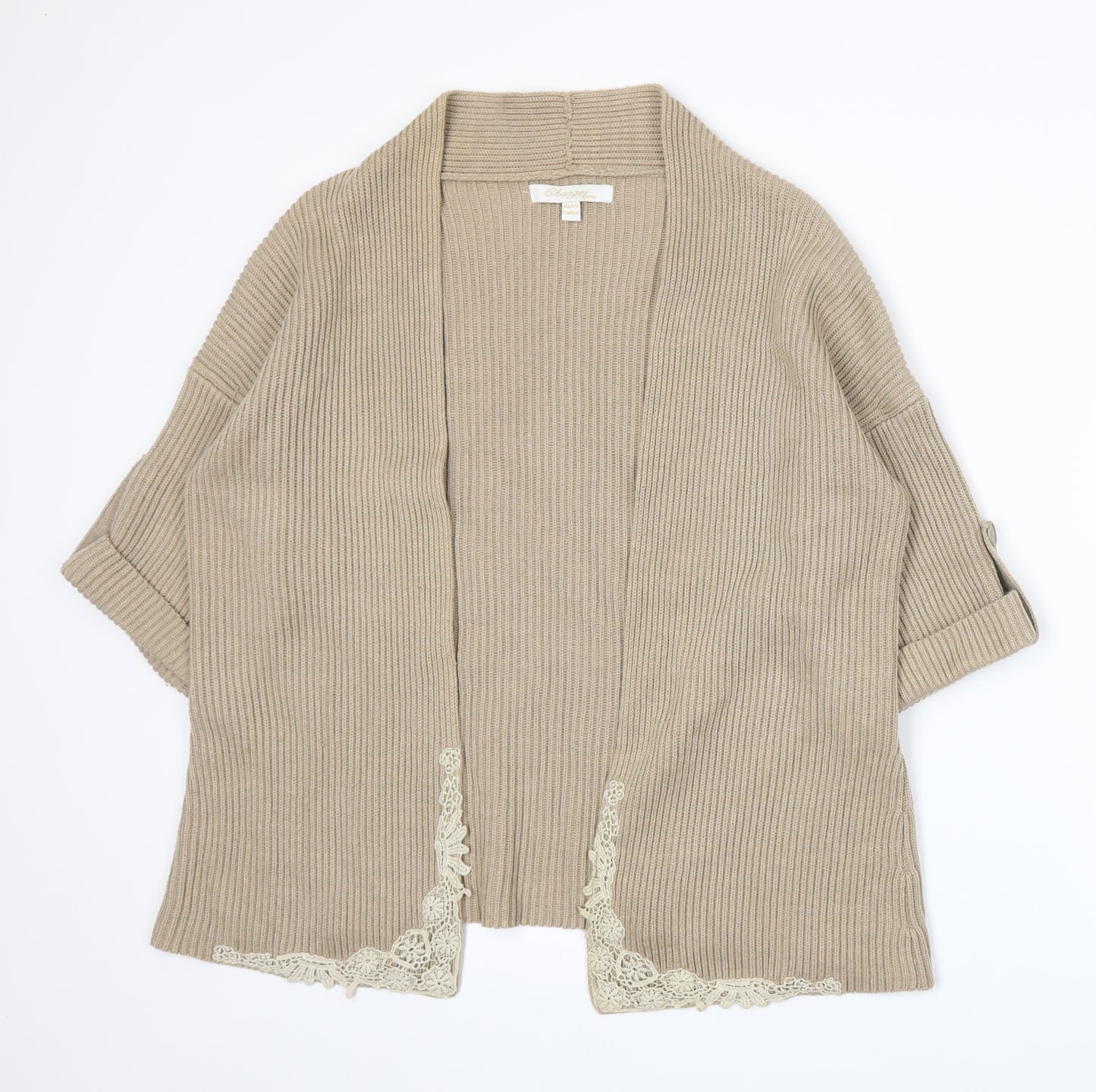Changes By Together Womens Beige  Knit Cardigan Jumper Size 12