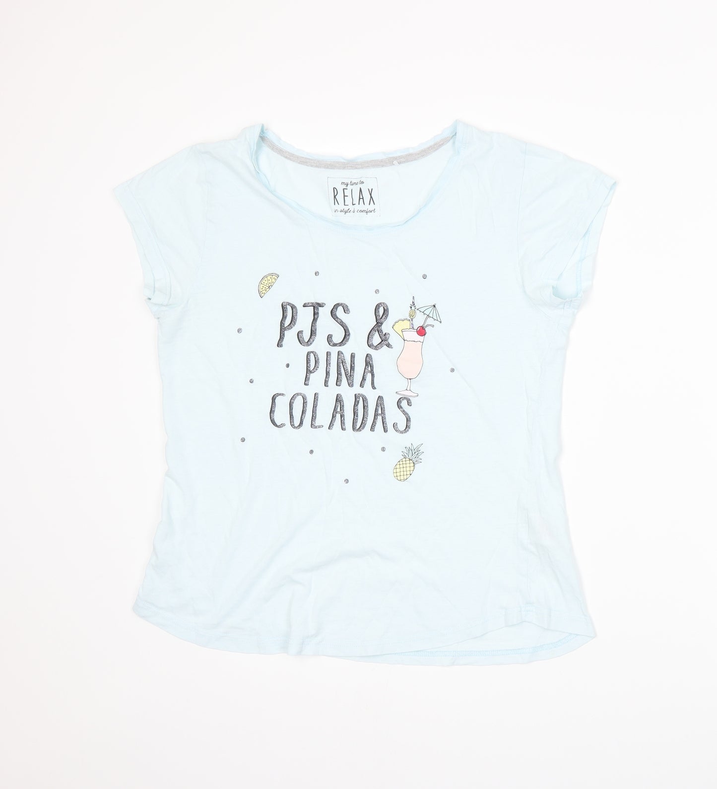 Peacocks Womens Blue   Basic T-Shirt Size 12