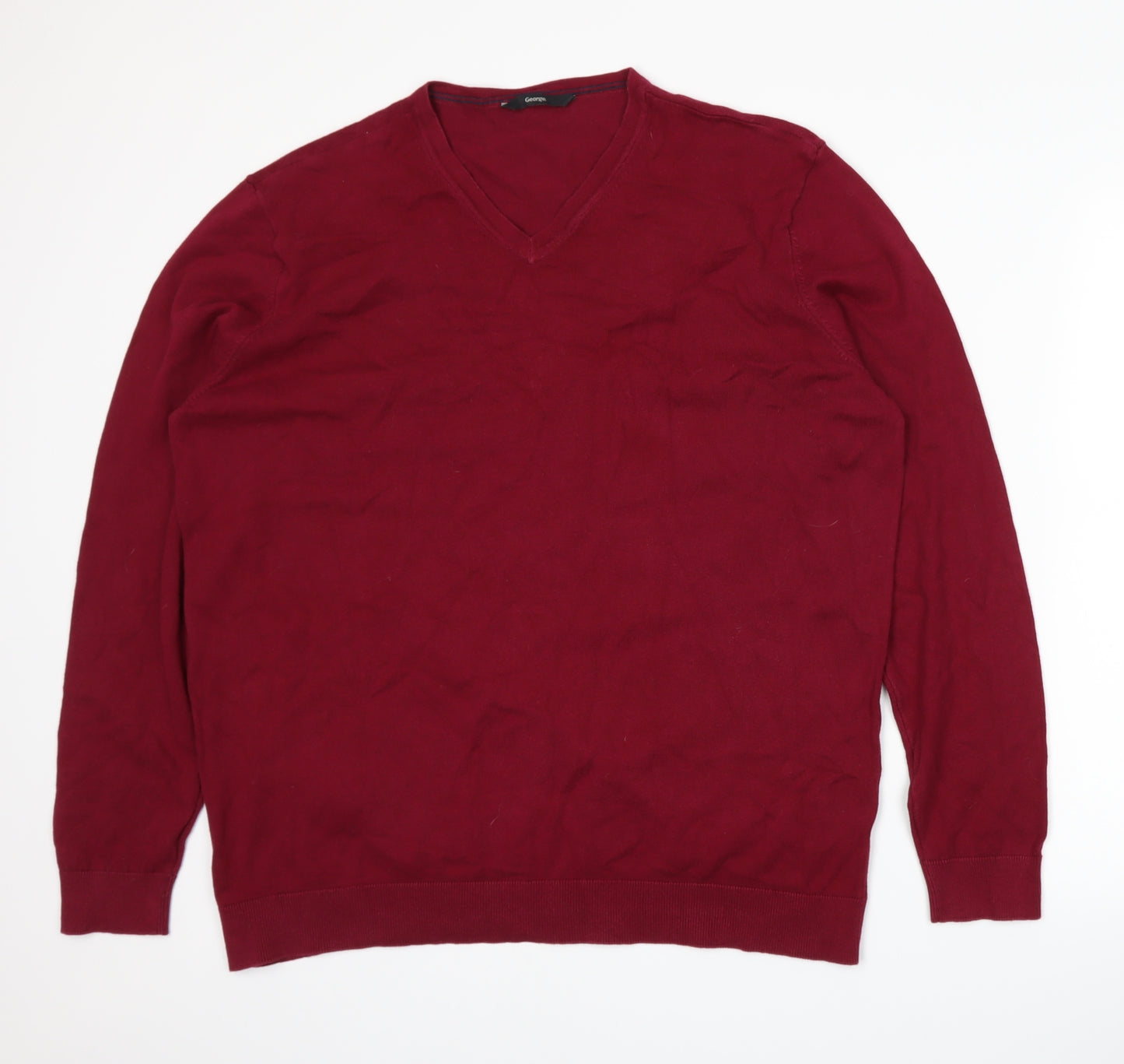 George Mens Red  Knit Pullover Jumper Size XL