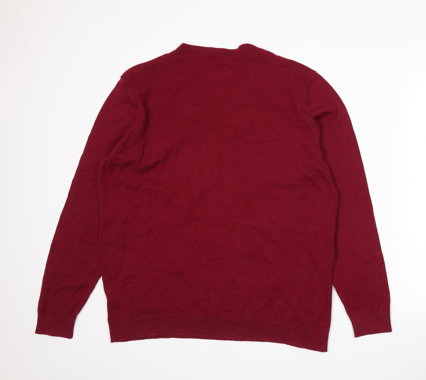 George Mens Red  Knit Pullover Jumper Size XL