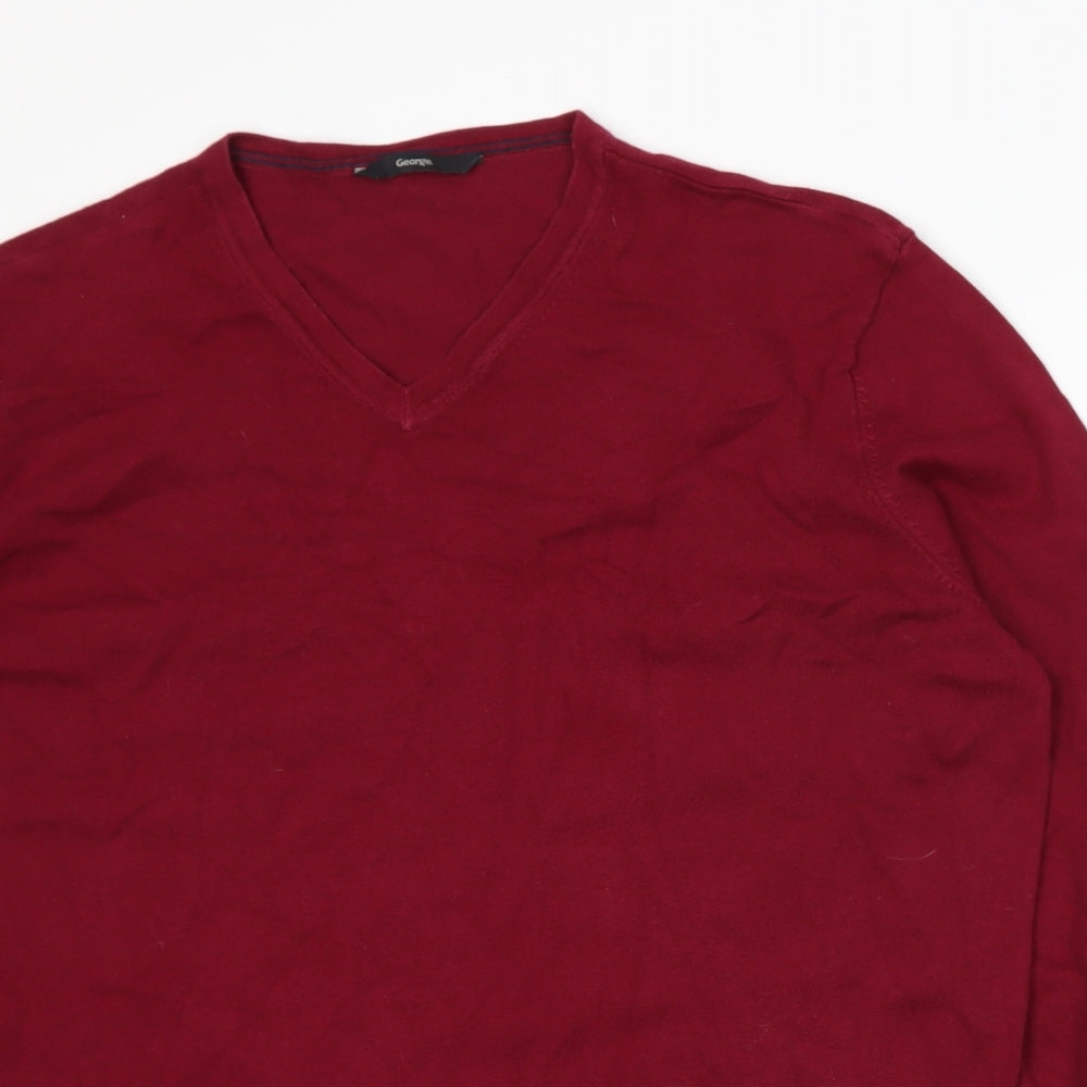 George Mens Red  Knit Pullover Jumper Size XL