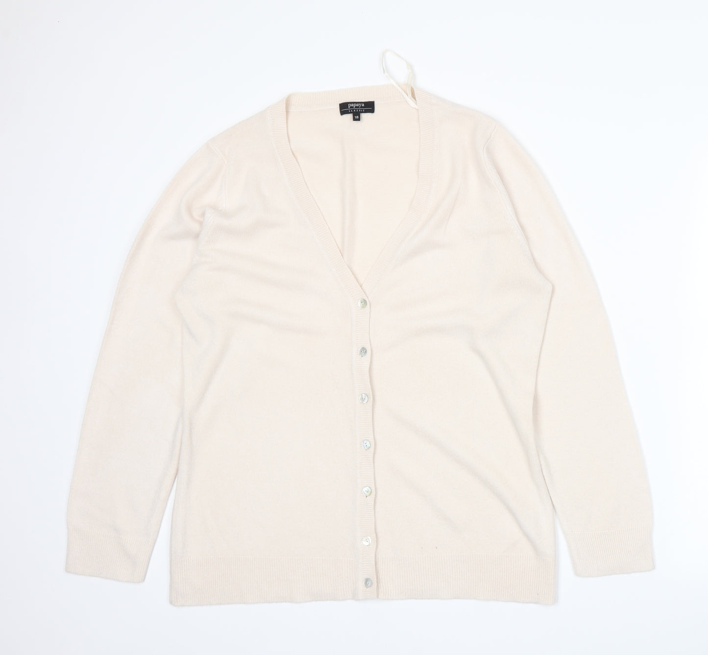 Papaya Womens Beige  Knit Cardigan Jumper Size 18