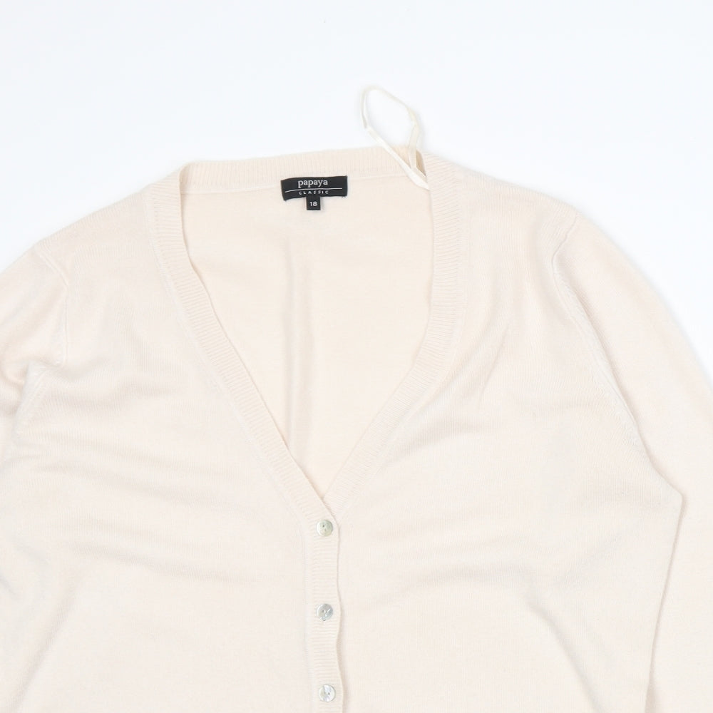 Papaya Womens Beige  Knit Cardigan Jumper Size 18