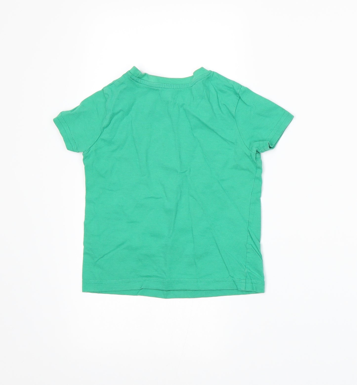 Primark Boys Green  Jersey Basic T-Shirt Size 2-3 Years