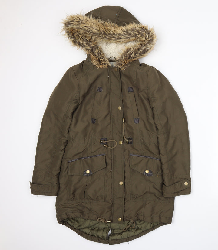Dorothy Perkins Womens Green Parka Coat Size 6