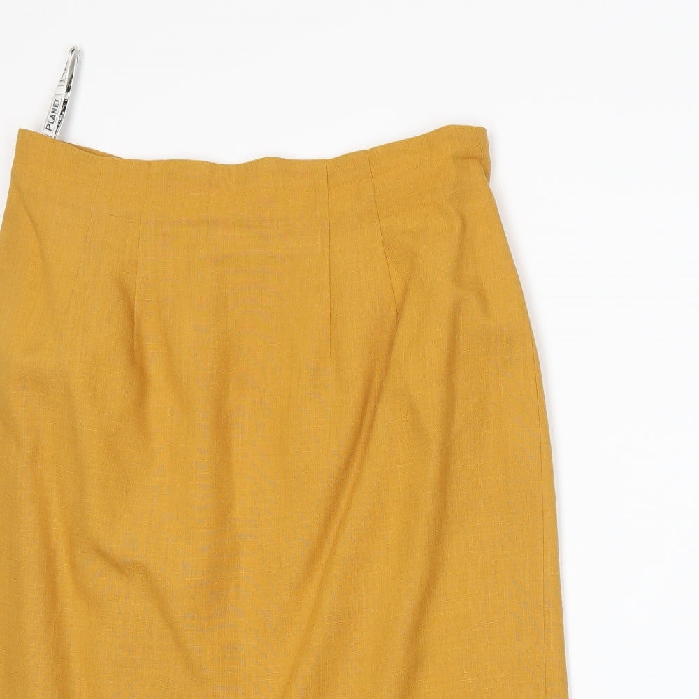 Planet Womens Yellow   A-Line Skirt Size 14