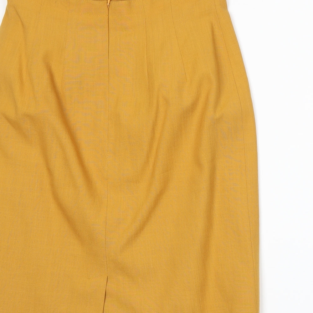 Planet Womens Yellow   A-Line Skirt Size 14