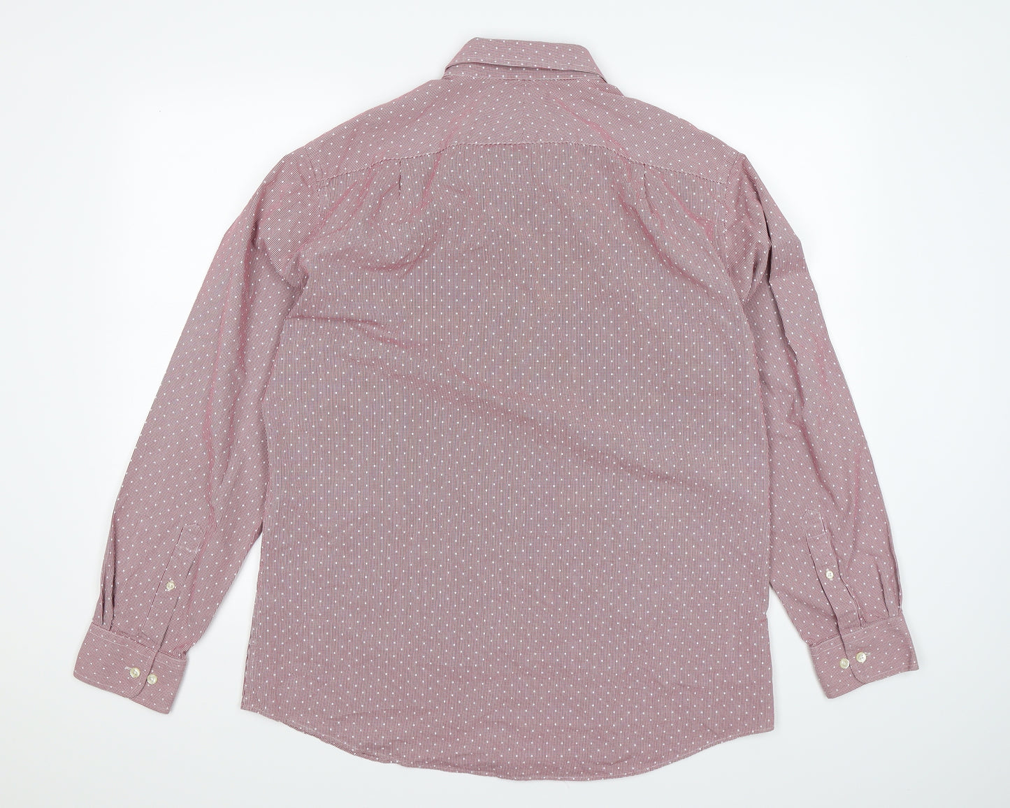 Charles Tyrwhitt Mens Red Polka Dot   Button-Up Size L