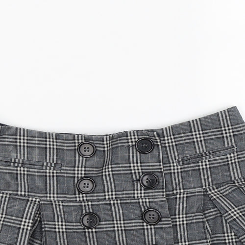 Topshop Womens Grey Check Jersey Flare Skirt Size 6