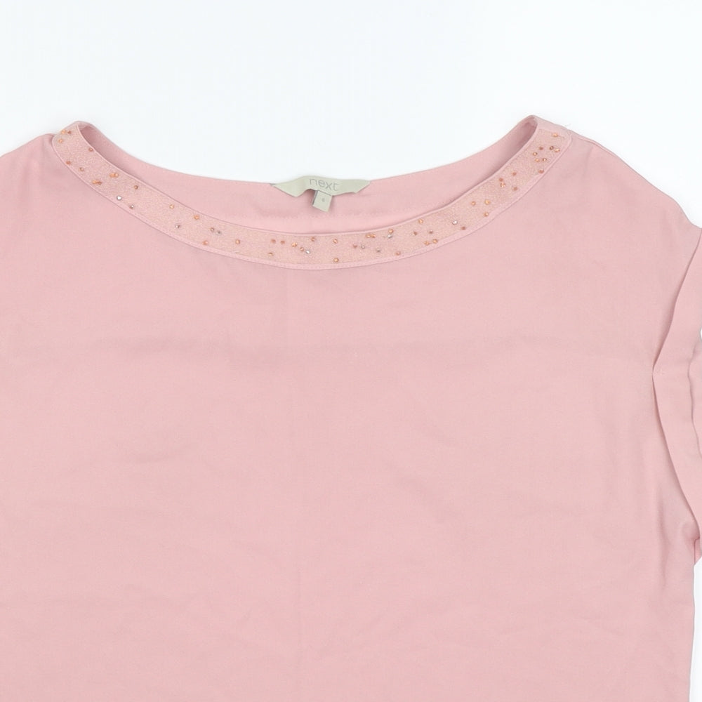 NEXT Womens Pink  Chiffon Tunic T-Shirt Size 6